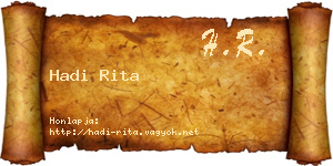Hadi Rita névjegykártya