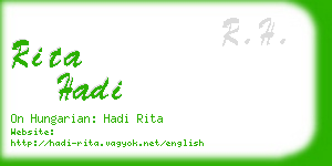 rita hadi business card